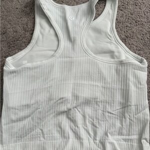 lululemon athletica White Ribbed Racerback Tank